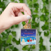 Porte-clés Père Noël et rennes (main)