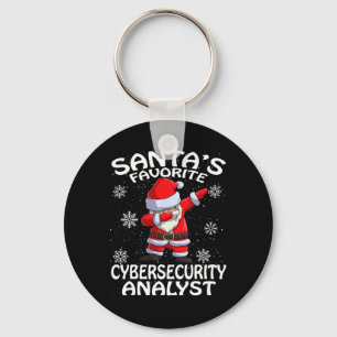 Porte-clés Père Noël Favori Analyste de Cyber Sécurité Noël