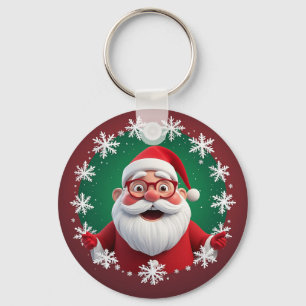 Porte-clés Père Noël Flocons Noël Fête Cadeau