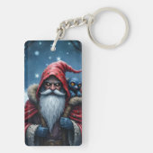 Porte-clés Père Noël Frostbite et son elfe de malice. (Dos)