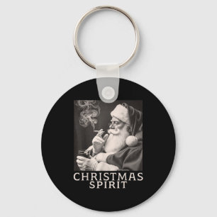 Porte-clés Père Noël fumant vintage Noël drôle Srit C