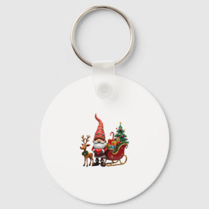 Porte-clés Père Noël Gnome Lumière de Noël Chevauchant le Tra