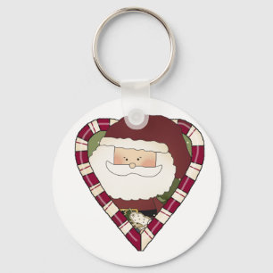 Porte-clés Père Noël Heart Holiday Tshirts et cadeaux