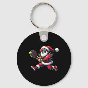 Porte-clés Père Noël jouant au tennis Jeu Raquette de tennis