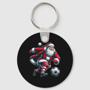 Porte-clés Père Noël Joue Soccer Sport Noël Femmes Hommes Enf