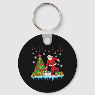 Porte-clés Père Noël Jouer Bowling Christmas Tree Drôle Joueu
