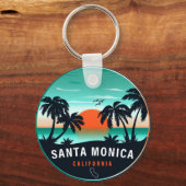 Porte-clés Père Noël Monica California Retro Sunset Souvenirs (Recto)