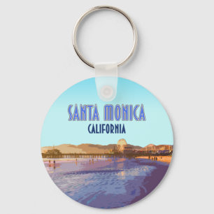 Porte-clés Père Noël Monica Los Angeles Californie Vintage