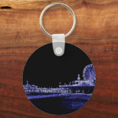 Porte-clés Père Noël Monica Pier Blue Neon Nuit Photo Modifie (Recto)