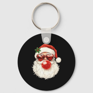 Porte-clés Père Noël Noël Soufflant Bubble Gum Et Lunettes De