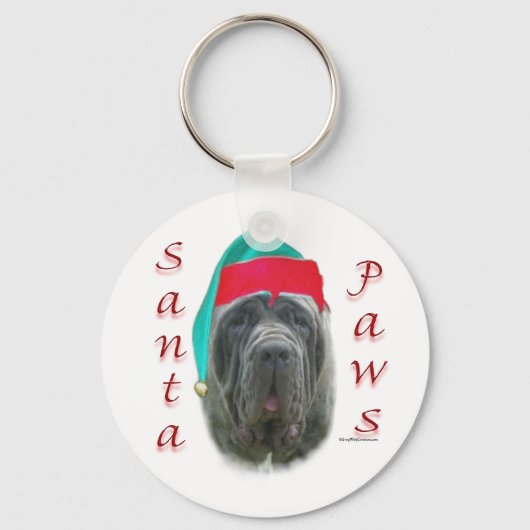 Porte-clés Père Noël Paws, le Mastiff napolitain (Recto)
