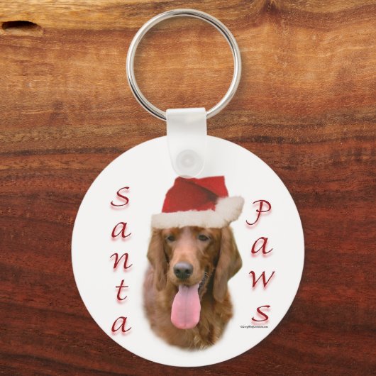 Porte-clés Père Noël Paws, Setter irlandais (Recto)