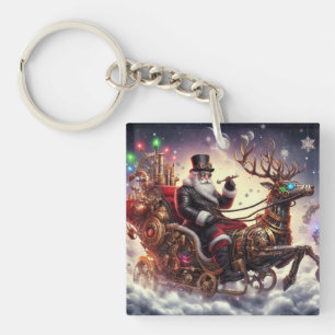 Porte-clés Père Noël/Reindeer steampunk Noël/hiver