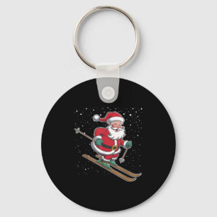 Porte-clés Père Noël Skiant Noël Sports Xmas Vacances C