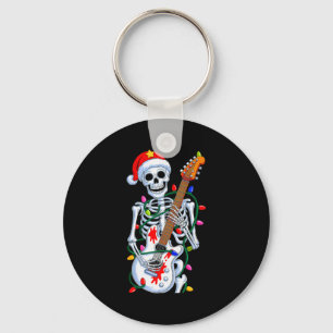 Porte-clés Père Noël squelette rocker de Noël Hommes