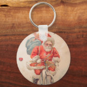 Porte-clés Père Noël sur Bicylce (Recto)