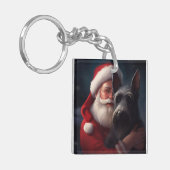 Porte-clés Père Noël Terrier Écossais Noël Festif (Devant gauche)