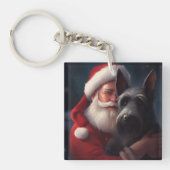 Porte-clés Père Noël Terrier Écossais Noël Festif (Devant)