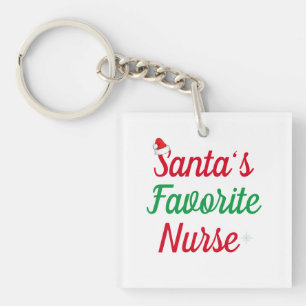 Porte-clés Père Noël's Favorite Nurse Christmas Appréciation