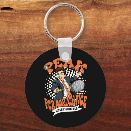 Porte-clés Performances de Badminton Peak Chaque Navette (Recto)