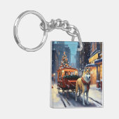 Porte-clés Période de fêtes d'Akita de Noël (Devant gauche)
