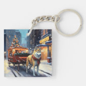 Porte-clés Période de fêtes d'Akita de Noël (Dos)