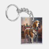 Porte-clés Période de fêtes de Noël Beagle (Devant gauche)