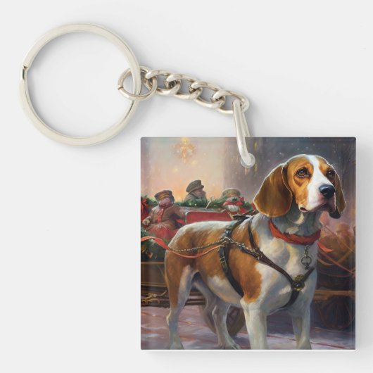 Porte-clés Période de fêtes de Noël Beagle (Devant)