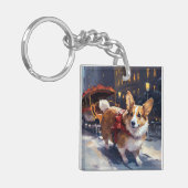Porte-clés Période de fêtes de Noël Corgi (Devant gauche)