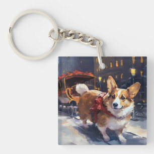 Porte-clés Période de fêtes de Noël Corgi
