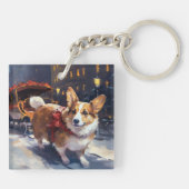 Porte-clés Période de fêtes de Noël Corgi (Dos)