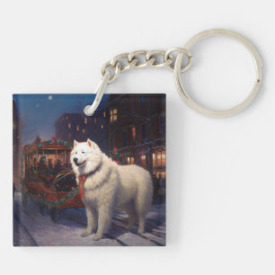 Porte-clés Période de fêtes de Noël Samoyède