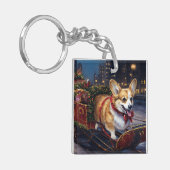 Porte-clés Période festive de Noël Corgi (Devant gauche)