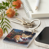 Porte-clés Période festive de Noël Corgi (Devant Droit)