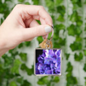 Porte-clés Périwinkel hydrangeas violet bleu fleur floral (main)