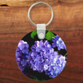 Porte-clés Périwinkel hydrangeas violet bleu fleur floral (Recto)