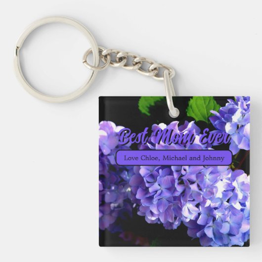 Porte-clés Périwinkel hydrangeas violet fleurs bleu meilleur (Devant)