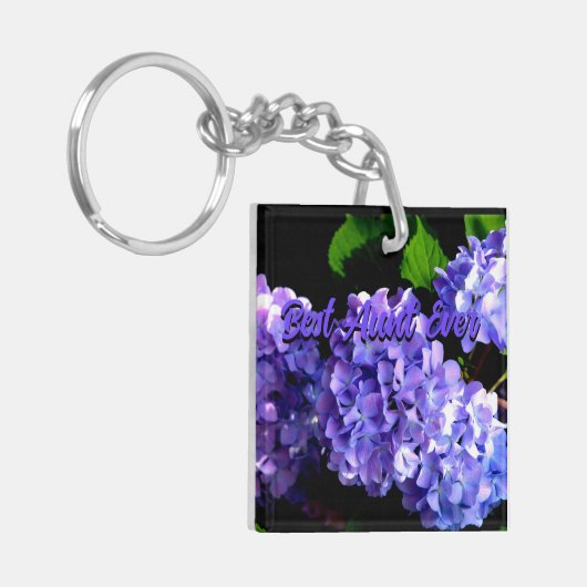 Porte-clés Périwinkel hydrangeas violet fleurs bleu pour Tant (Devant gauche)
