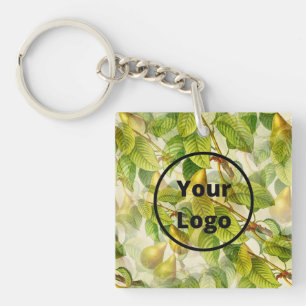 Porte-clés Perles de logo personnalisées et motif feuille