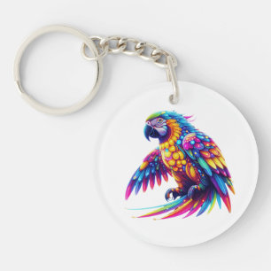 Porte-clés Perroquet brillant et coloré