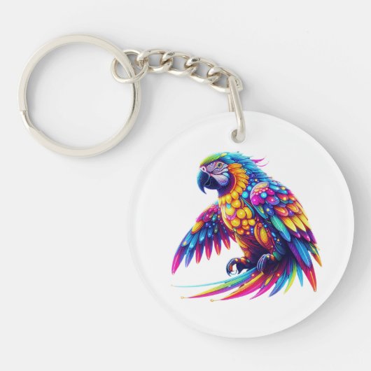 Porte-clés Perroquet brillant et coloré (Devant)