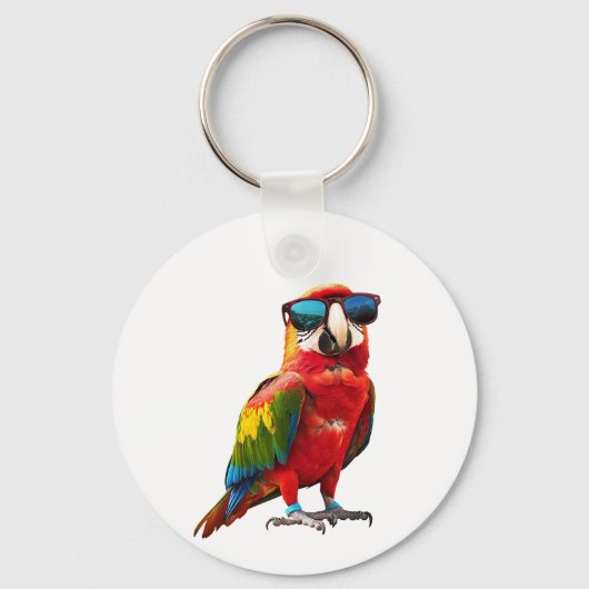 Porte-clés Perroquet cool avec lunettes de soleil (Recto)