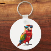 Porte-clés Perroquet cool avec lunettes de soleil (Verso)
