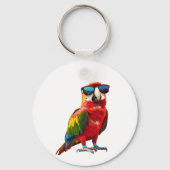 Porte-clés Perroquet cool avec lunettes de soleil (Verso)