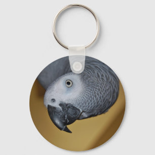 Porte-clés Perroquet de gris africain du Congo bonjour