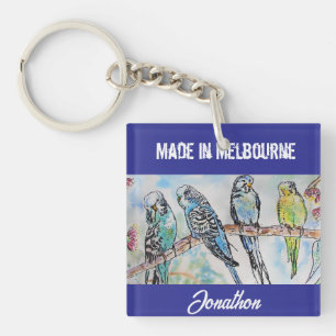 Porte-clés Perroquet Perruche oiseau fait à Melbourne Oiseaux