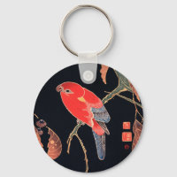 Perroquet rouge sur la branche d'un arbre par Ito