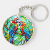 Porte-clés Perroquets colorés Vitrail (Dos)