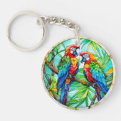 Porte-clés Perroquets colorés Vitrail (Devant)