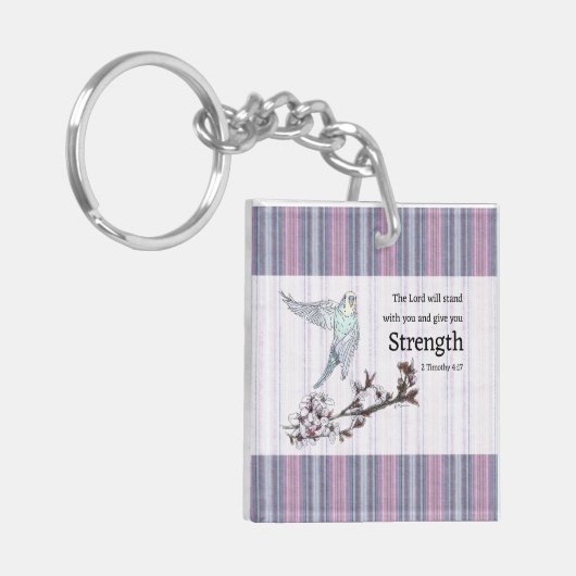 Porte-clés Perruche et versets encourageants (Devant gauche)